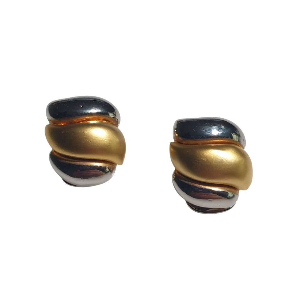 Gold Silver Tone Vintage Clip On Earrings Twist Women Fashion Costume Mom Gift
